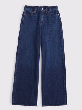 Abercrombie & Fitch The Wide Leg High Ride Curve Love Jean Size 31 Dark Process